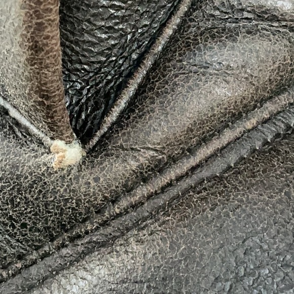 HUGO BOSS Sheepskin Bomber Jacket Brown Leather Jacket size large - Picture 16 of 16